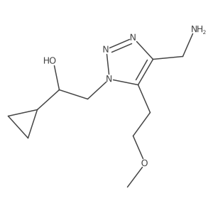 2-[4-(aminomethyl)-5-(2-methoxyethyl)-1H-1,2,3-triazol-1-yl]-1-cyclopropylethan-1-ol结构式