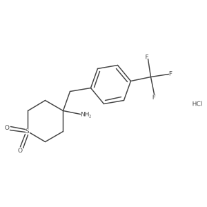 4-Amino-4-{[4-(trifluoromethyl)phenyl]methyl}-1lambda(6)-thiane-1,1-dione hydrochloride Structure