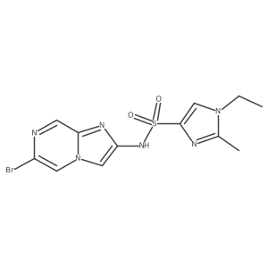N-(6-Bromoimidazo[1,2-a]pyrazin-2-yl)-1-ethyl-2-methylimidazole-4-sulfonamide结构式