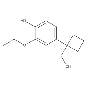 2-Ethoxy-4-[1-(hydroxymethyl)cyclobutyl]phenol Structure