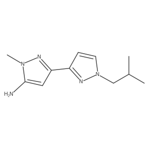 1-methyl-3-[1-(2-methylpropyl)-1H-pyrazol-3-yl]-1H-pyrazol-5-amine结构式