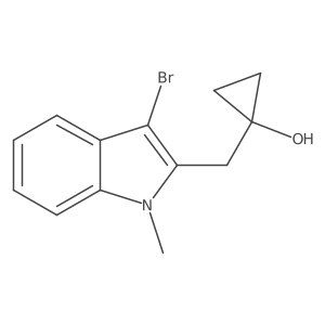1-[(3-bromo-1-methyl-1H-indol-2-yl)methyl]cyclopropan-1-ol结构式