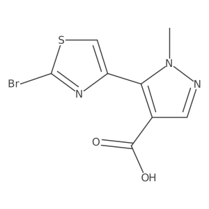 5-(2-bromo-1,3-thiazol-4-yl)-1-methyl-1H-pyrazole-4-carboxylic acid结构式