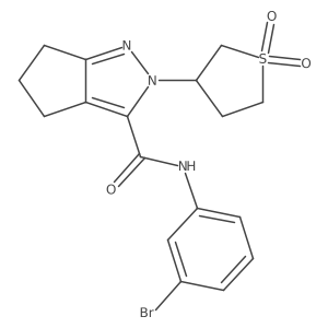 N-(3-bromophenyl)-2-(1,1-dioxidotetrahydrothiophen-3-yl)-2,4,5,6-tetrahydrocyclopenta[c]pyrazole-3-carboxamide Structure