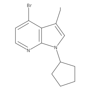 4-Bromo-3-iodo-1-cyclopentyl-1H-pyrrolo[2,3-b]pyridine结构式