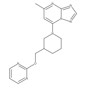 2-[(1-{5-Methyl-[1,2,4]triazolo[1,5-a]pyrimidin-7-yl}piperidin-3-yl)methoxy]pyrimidine Structure
