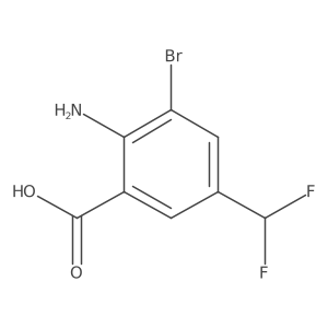 2-Amino-3-bromo-5-(difluoromethyl)benzoic acid结构式