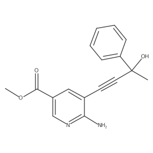 Methyl 6-amino-5-(3-hydroxy-3-phenylbut-1-yn-1-yl)nicotinate结构式