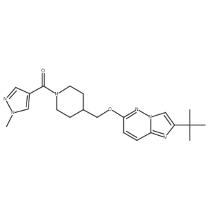4-[({2-tert-butylimidazo[1,2-b]pyridazin-6-yl}oxy)methyl]-1-(1-methyl-1H-pyrazole-4-carbonyl)piperidine Structure