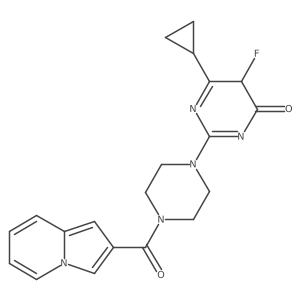 6-cyclopropyl-5-fluoro-2-[4-(indolizine-2-carbonyl)piperazin-1-yl]-5H-pyrimidin-4-one Structure