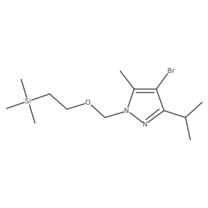 4-Bromo-3-isopropyl-5-methyl-1-((2-(trimethylsilyl)ethoxy)methyl)-1H-pyrazole结构式
