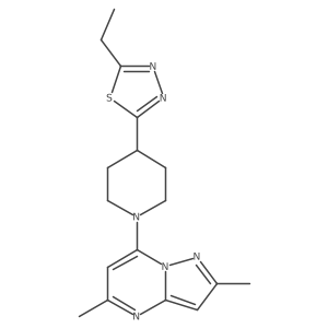 1-{2,5-Dimethylpyrazolo[1,5-a]pyrimidin-7-yl}-4-(5-ethyl-1,3,4-thiadiazol-2-yl)piperidine结构式