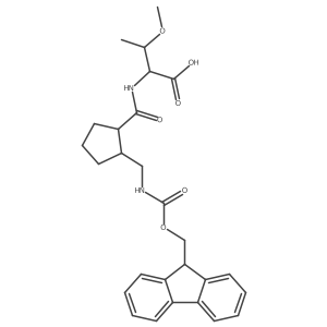 (2S,3R)-2-({2-[({[(9H-fluoren-9-yl)methoxy]carbonyl}amino)methyl]cyclopentyl}formamido)-3-methoxybutanoic acid Structure