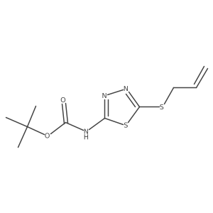 tert-butyl N-[5-(prop-2-en-1-ylsulfanyl)-1,3,4-thiadiazol-2-yl]carbamate结构式