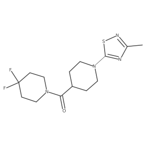 4-(4,4-Difluoropiperidine-1-carbonyl)-1-(3-methyl-1,2,4-thiadiazol-5-yl)piperidine Structure