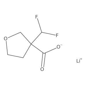 Lithium(1+)3-(difluoromethyl)oxolane-3-carboxylate结构式