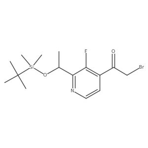 2-Bromo-1-(2-(1-((tert-butyldimethylsilyl)oxy)ethyl)-3-fluoropyridin-4-yl)ethan-1-one Structure