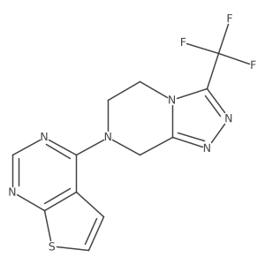 7-{thieno[2,3-d]pyrimidin-4-yl}-3-(trifluoromethyl)-5H,6H,7H,8H-[1,2,4]triazolo[4,3-a]pyrazine结构式