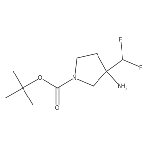 Tert-butyl 3-amino-3-(difluoromethyl)pyrrolidine-1-carboxylate结构式