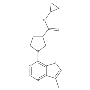 N-cyclopropyl-1-{7-methylthieno[3,2-d]pyrimidin-4-yl}pyrrolidine-3-carboxamide结构式