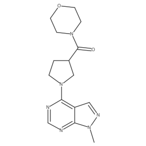 4-(1-{1-methyl-1H-pyrazolo[3,4-d]pyrimidin-4-yl}pyrrolidine-3-carbonyl)morpholine结构式