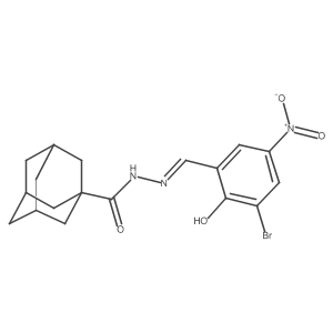 (3r,5r,7r,E)-N'-(3-bromo-2-hydroxy-5-nitrobenzylidene)adamantane-1-carbohydrazide结构式