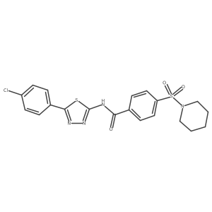 N-[5-(4-chlorophenyl)-1,3,4-thiadiazol-2-yl]-4-(1-piperidylsulfonyl)benzamide结构式