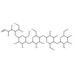 (2R,3R,4S,5R)-2-amino-4-[(2S,3R,4R,5S,6R)-3-amino-5-[(2S,3R,4R,5S,6R)-3-amino-5-[(2S,3R,4R,5S,6R)-3-amino-5-[(2S,3R,4R,5S,6R)-3-amino-4,5-dihydroxy-6-(hydroxymethyl)oxan-2-yl]oxy-4-hydroxy-6-(hydroxymethyl)oxan-2-yl]oxy-4-hydroxy-6-(hydroxymethyl)oxan-2-yl]oxy-4-hydroxy-6-(hydroxymethyl)oxan-2-yl]oxy-3,5,6-trihydroxyhexanal结构式
