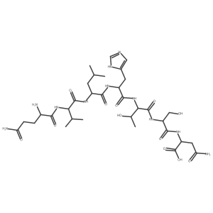 L-Glutaminyl-L-valyl-L-leucyl-L-histidyl-L-threonyl-L-seryl-L-asparagine Structure
