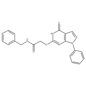 N-benzyl-2-({4-oxo-1-phenyl-1H,4H,5H-pyrazolo[3,4-d]pyrimidin-6-yl}sulfanyl)acetamide Structure