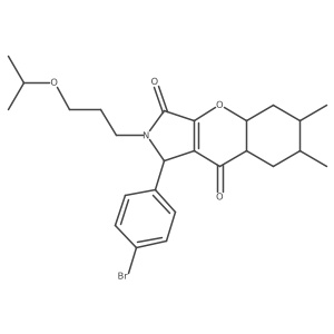 1-(4-bromophenyl)-6,7-dimethyl-2-(3-propan-2-yloxypropyl)-4a,5,6,7,8,8a-hexahydro-1H-chromeno[2,3-c]pyrrole-3,9-dione Structure