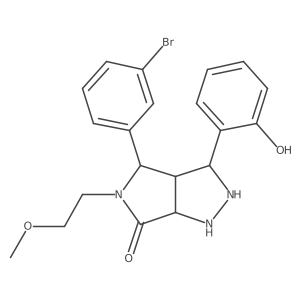 4-(3-Bromophenyl)-3-(2-hydroxyphenyl)-5-(2-methoxyethyl)-1,2,3,3a,4,6a-hexahydropyrrolo[3,4-c]pyrazol-6-one结构式