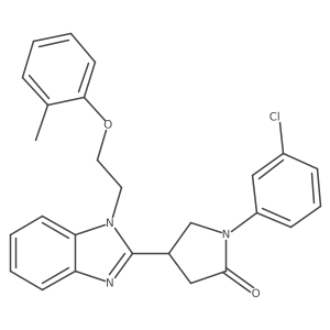 1-(3-chlorophenyl)-4-(1-(2-(o-tolyloxy)ethyl)-1H-benzo[d]imidazol-2-yl)pyrrolidin-2-one结构式