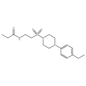 N-(2-((4-(4-methoxyphenyl)piperazin-1-yl)sulfonyl)ethyl)propionamide结构式