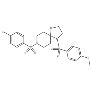 8-((4-Chlorophenyl)sulfonyl)-4-((4-methoxyphenyl)sulfonyl)-1-oxa-4,8-diazaspiro[4.5]decane Structure