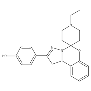 4-(1'-Ethyl-1,10b-dihydrospiro[benzo[e]pyrazolo[1,5-c][1,3]oxazine-5,4'-piperidin]-2-yl)phenol Structure