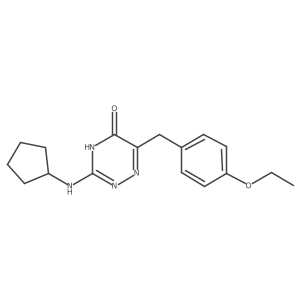 3-(cyclopentylamino)-6-(4-ethoxybenzyl)-1,2,4-triazin-5(4H)-one结构式