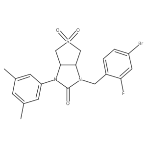 1-(4-bromo-2-fluorobenzyl)-3-(3,5-dimethylphenyl)tetrahydro-1H-thieno[3,4-d]imidazol-2(3H)-one 5,5-dioxide Structure