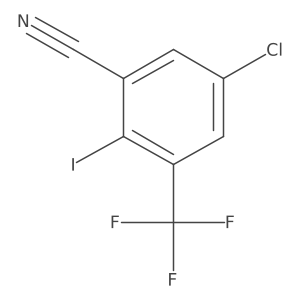 5-Chloro-2-iodo-3-(trifluoromethyl)benzonitrile结构式