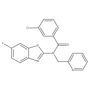 3-chloro-N-(6-fluorobenzo[d]thiazol-2-yl)-N-(pyridin-2-ylmethyl)benzamide结构式