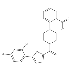 (5-(2,4-Dichlorophenyl)furan-2-yl)(4-(2-nitrophenyl)piperazin-1-yl)methanethione结构式