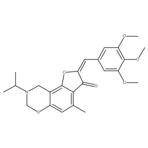 (2Z)-4-methyl-8-(propan-2-yl)-2-(3,4,5-trimethoxybenzylidene)-8,9-dihydro-7H-furo[2,3-f][1,3]benzoxazin-3(2H)-one结构式