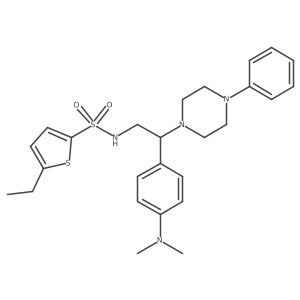 N-{2-[4-(dimethylamino)phenyl]-2-(4-phenylpiperazin-1-yl)ethyl}-5-ethylthiophene-2-sulfonamide Structure