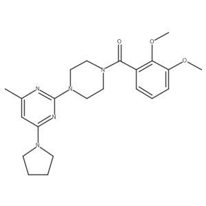 2-[4-(2,3-Dimethoxybenzoyl)piperazin-1-yl]-4-methyl-6-(pyrrolidin-1-yl)pyrimidine结构式