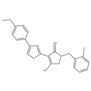 5-amino-1-(2-chlorobenzyl)-4-[4-(4-methoxyphenyl)-1,3-thiazol-2-yl]-1,2-dihydro-3H-pyrrol-3-one Structure