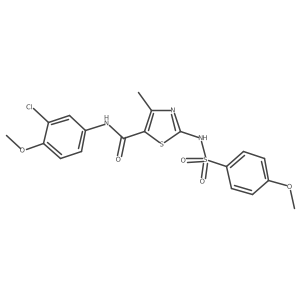 5-Thiazolecarboxamide, N-(3-chloro-4-methoxyphenyl)-2-[[(4-methoxyphenyl)sulfonyl]amino]-4-methyl-结构式