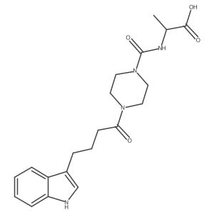 N-({4-[4-(1H-indol-3-yl)butanoyl]piperazin-1-yl}carbonyl)-L-alanine Structure