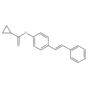 (E)-4-(2-(pyridin-4-yl)vinyl)phenyl cyclopropanecarboxylate Structure