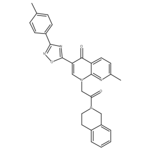 7-Methyl-3-[3-(4-methylphenyl)-1,2,4-oxadiazol-5-yl]-1-[2-oxo-2-(1,2,3,4-tetrahydroisoquinolin-2-yl)ethyl]-1,4-dihydro-1,8-naphthyridin-4-one Structure
