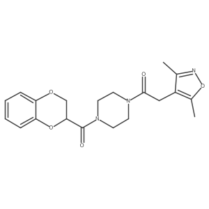 1-[4-(2,3-Dihydro-1,4-benzodioxin-2-ylcarbonyl)piperazin-1-yl]-2-(3,5-dimethyl-1,2-oxazol-4-yl)ethanone Structure